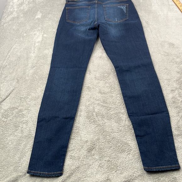 NEW Kut From the Kloth 6, Mia Mid Rise Skinny Darn Blue Denim Jeans Distressed - Picture 15 of 16